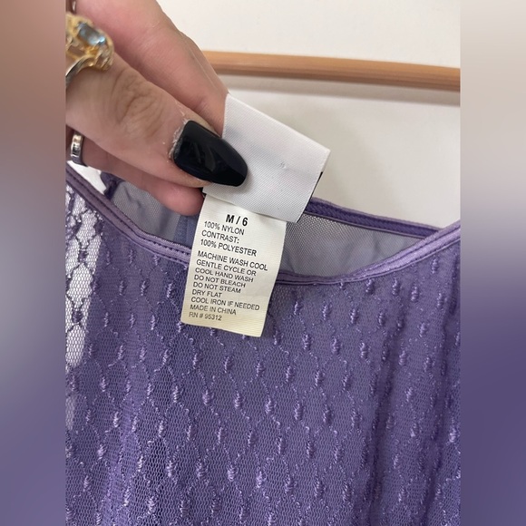 Purple Sheer Lingerie Top - Picture 3 of 5
